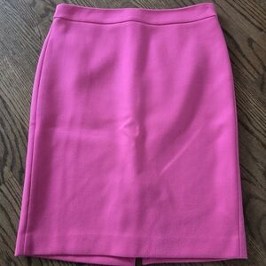 J.crew Double Serge No. 2 Pencil Pink Skirt 8 GUC 100% Wool 47314 Jenna Lyons